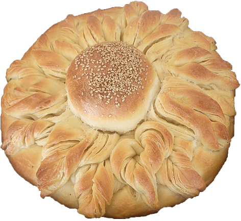 Sunflower shaped bread
